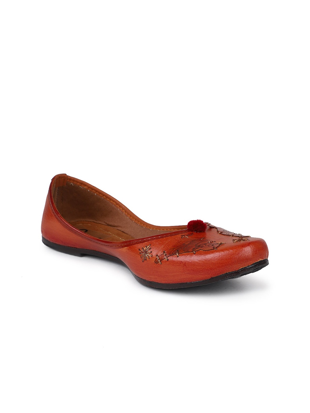 

The Desi Dulhan Women Embellished Ethnic Mojaris Flats, Brown