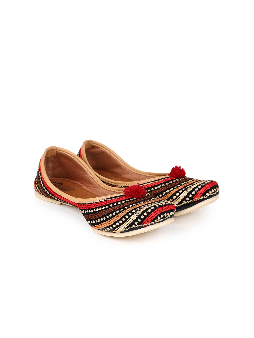 

The Desi Dulhan Women Ethnic Printed Mojaris, Red