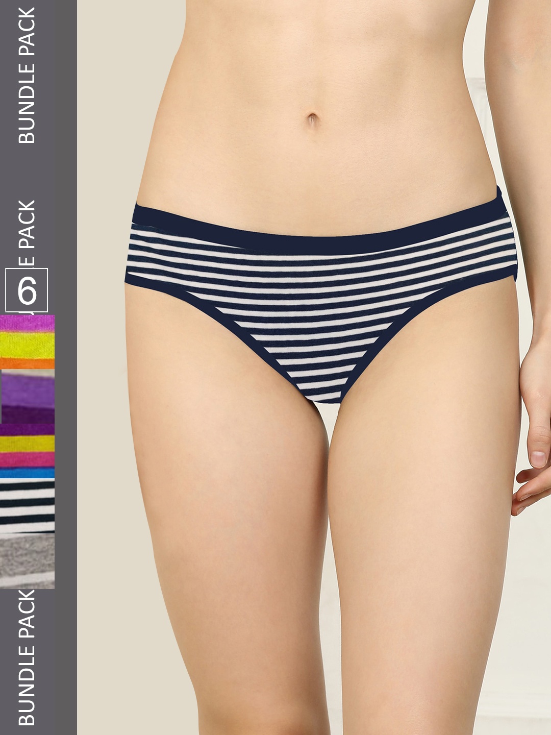 

AROUSY Pack of 6 Pure Cotton Hipster Briefs M_3MSP-3LZR_S, Purple