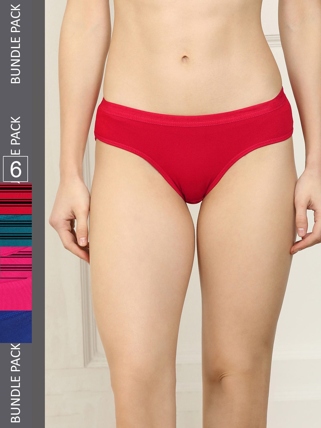 

AROUSY Women Pack of 6 Pure Cotton Hipster Briefs M_3LSNY-3SNY_L, Pink