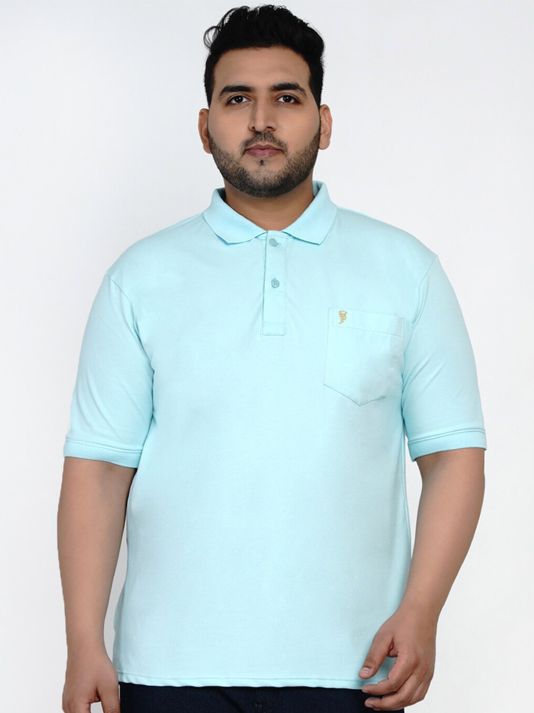 

John Pride Men Plus Size Polo Collar T-shirt, Blue