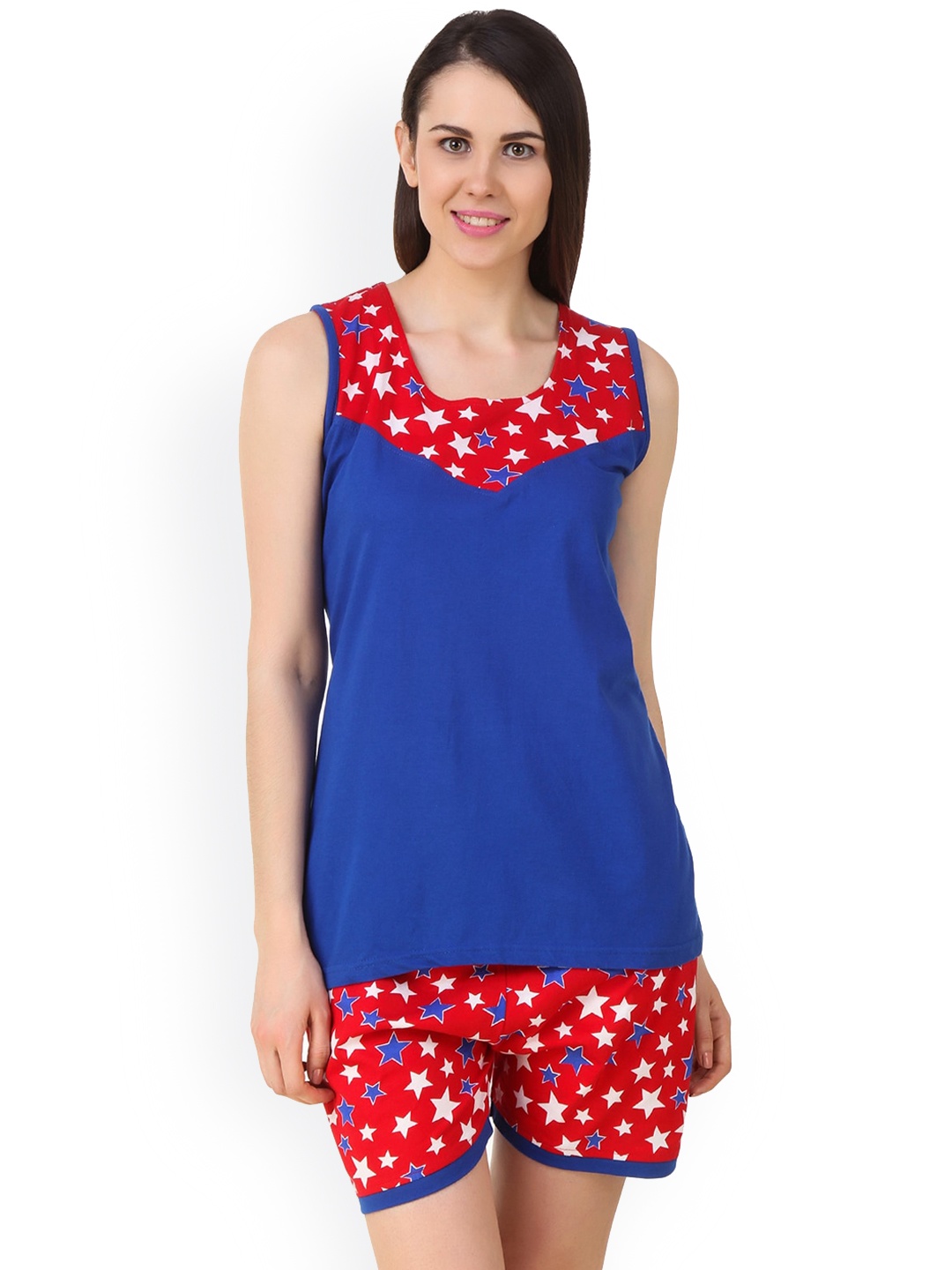 

Fasense Women Printed Night suit, Red
