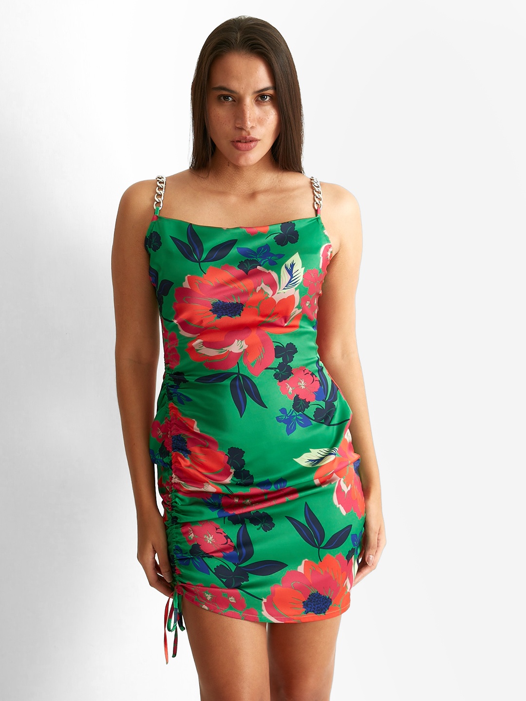 

COVER STORY Floral Printed Bodycon Dress, Green