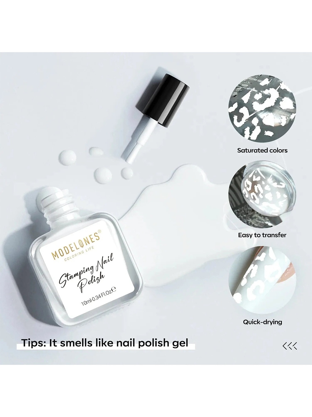 

Modelones Coloring Life DIY Designs Stamping Nail Polish 10 ml - White