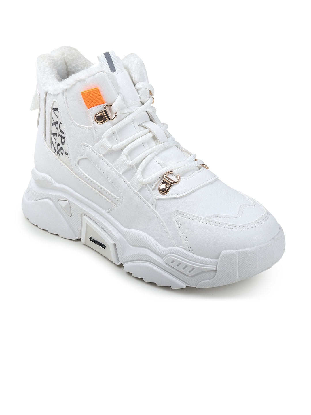

CASSIEY Women Textile High-Top Walking Shoes, White