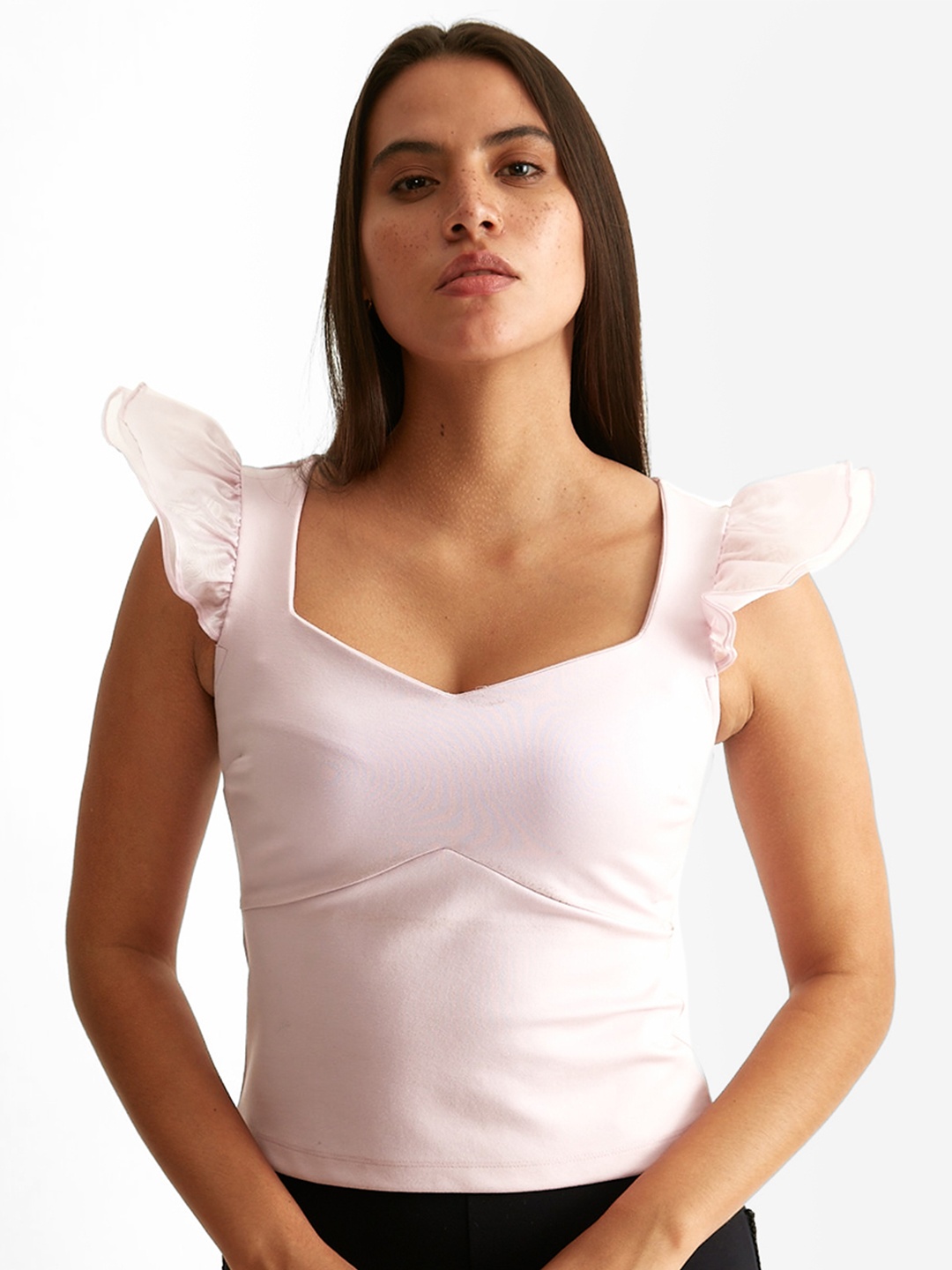 

COVER STORY Sweetheart Neck Empire Top, Pink