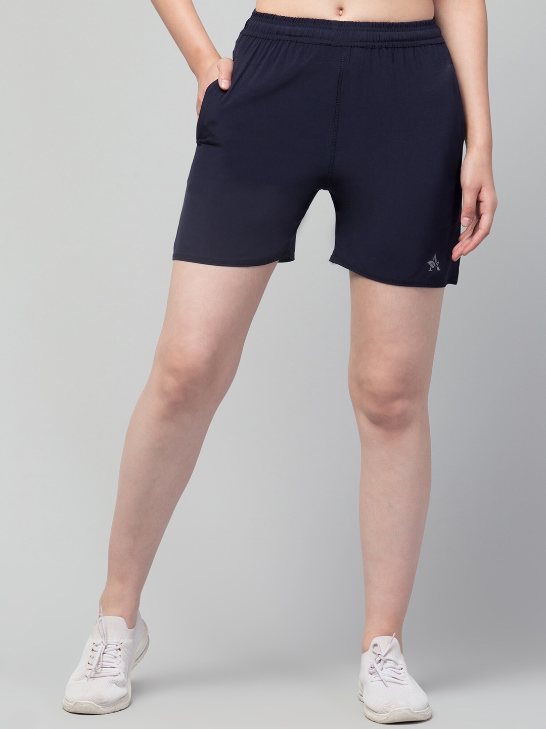 Apraa & Parma Women Sports Shorts with e-Dry Technology, Navy blue