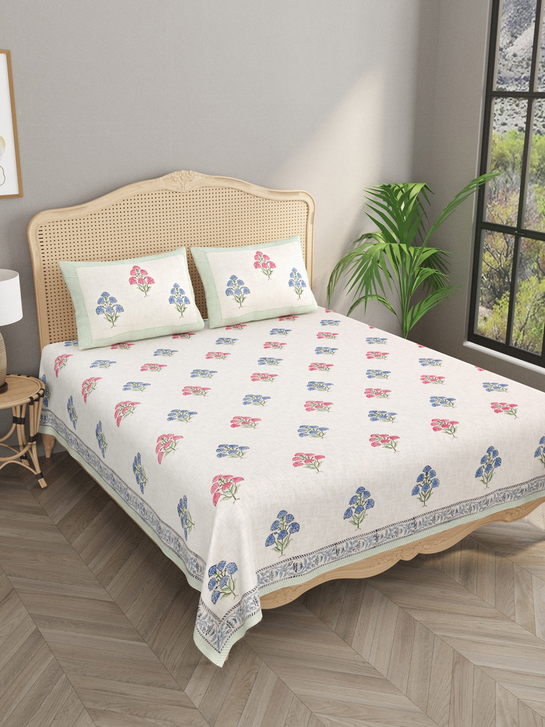 

Gulaab Jaipur Beige-Color Printed Double king Egyptian Cotton Bed Cover Set
