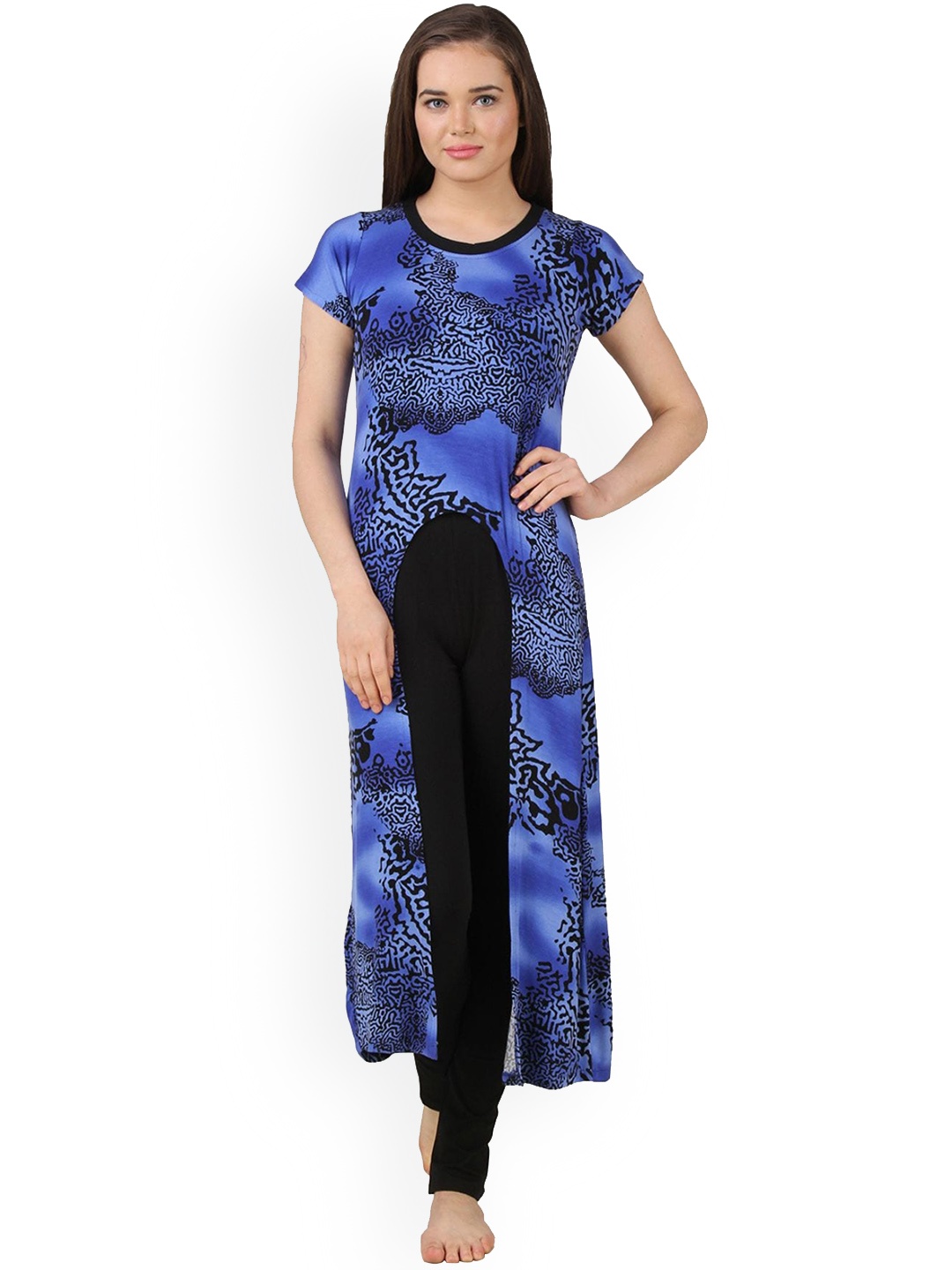 

Fasense Women Printed Night suit, Blue