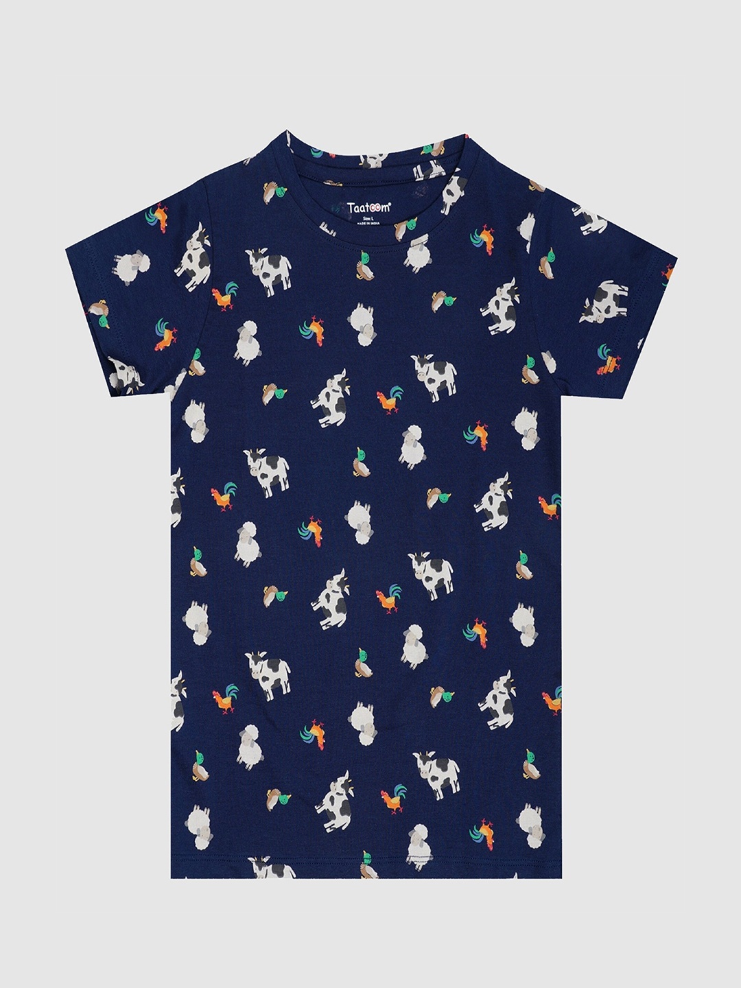 

Taatoom Boys Printed Cotton T-shirt, Navy blue