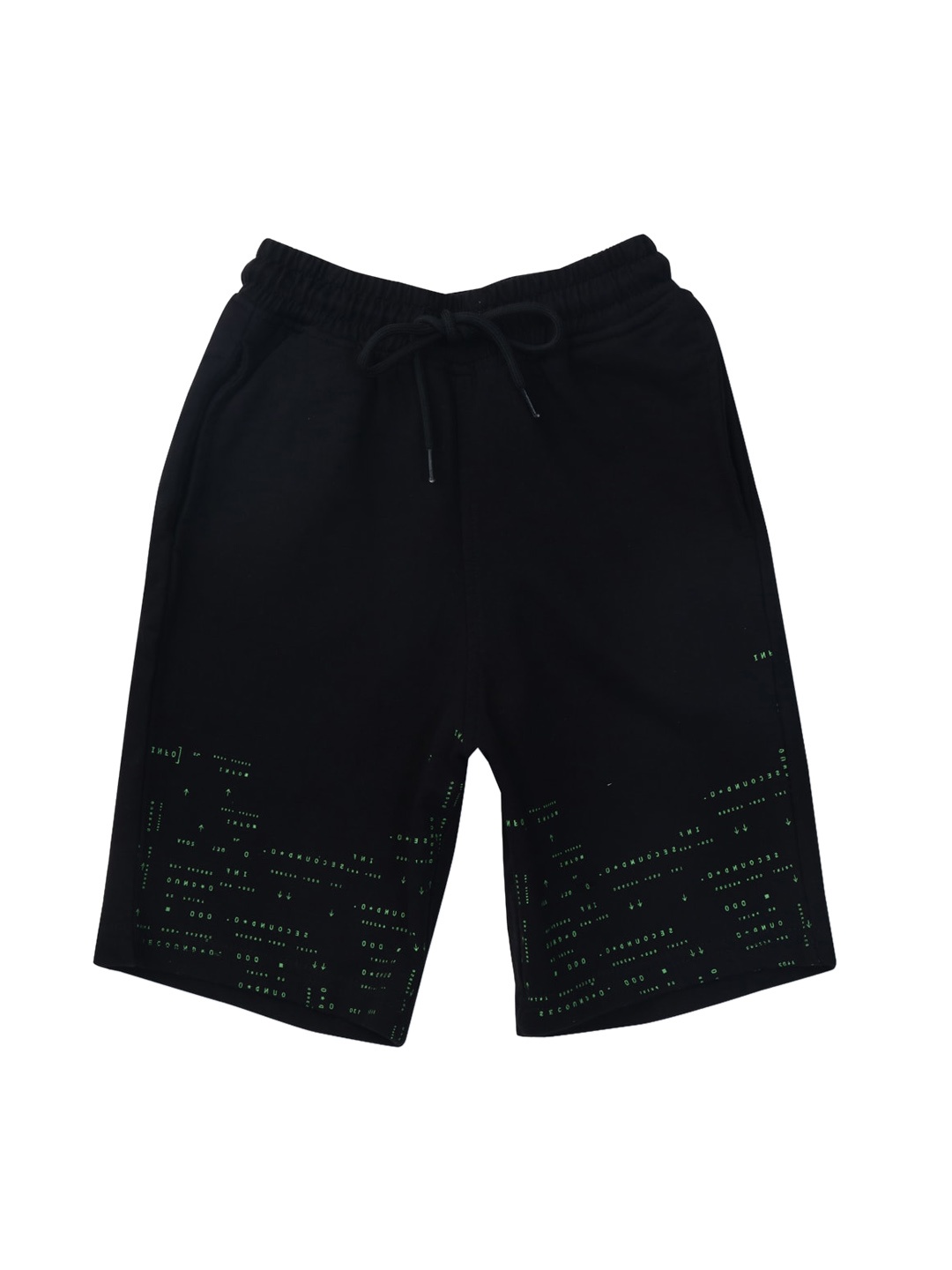 

Gini and Jony Boys Typography Printed Cotton Shorts, Black