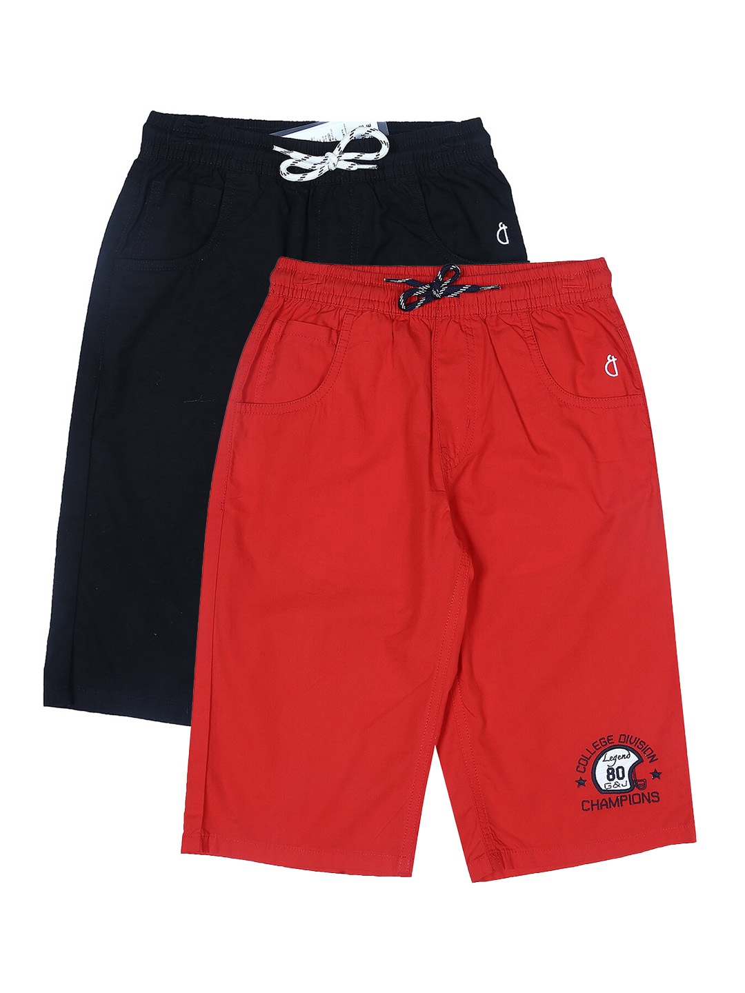 

Gini and Jony Boys Pack Of 2 Cotton Shorts, Black