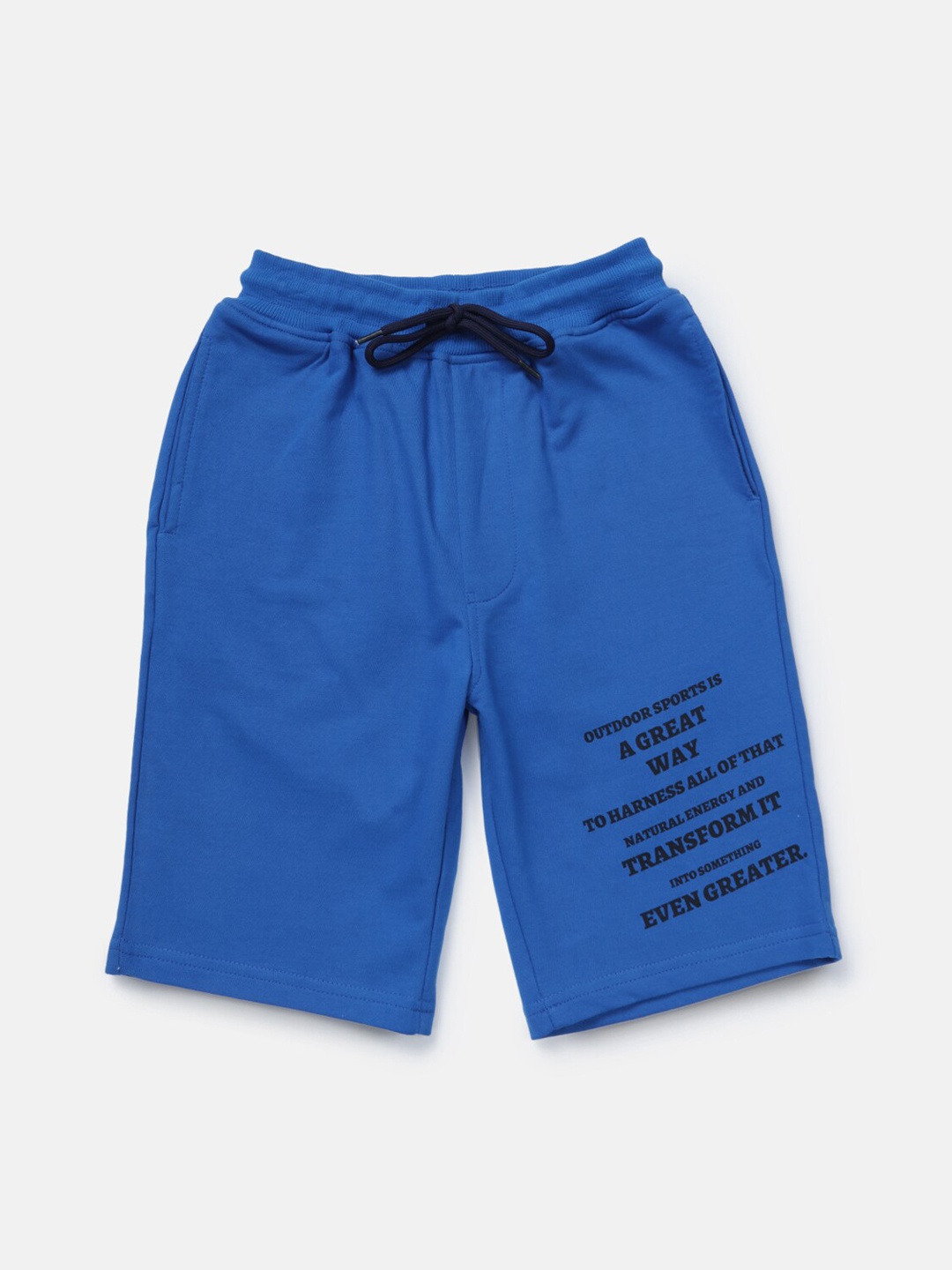 

Gini and Jony Boys Cotton Typography Printed Shorts, Blue