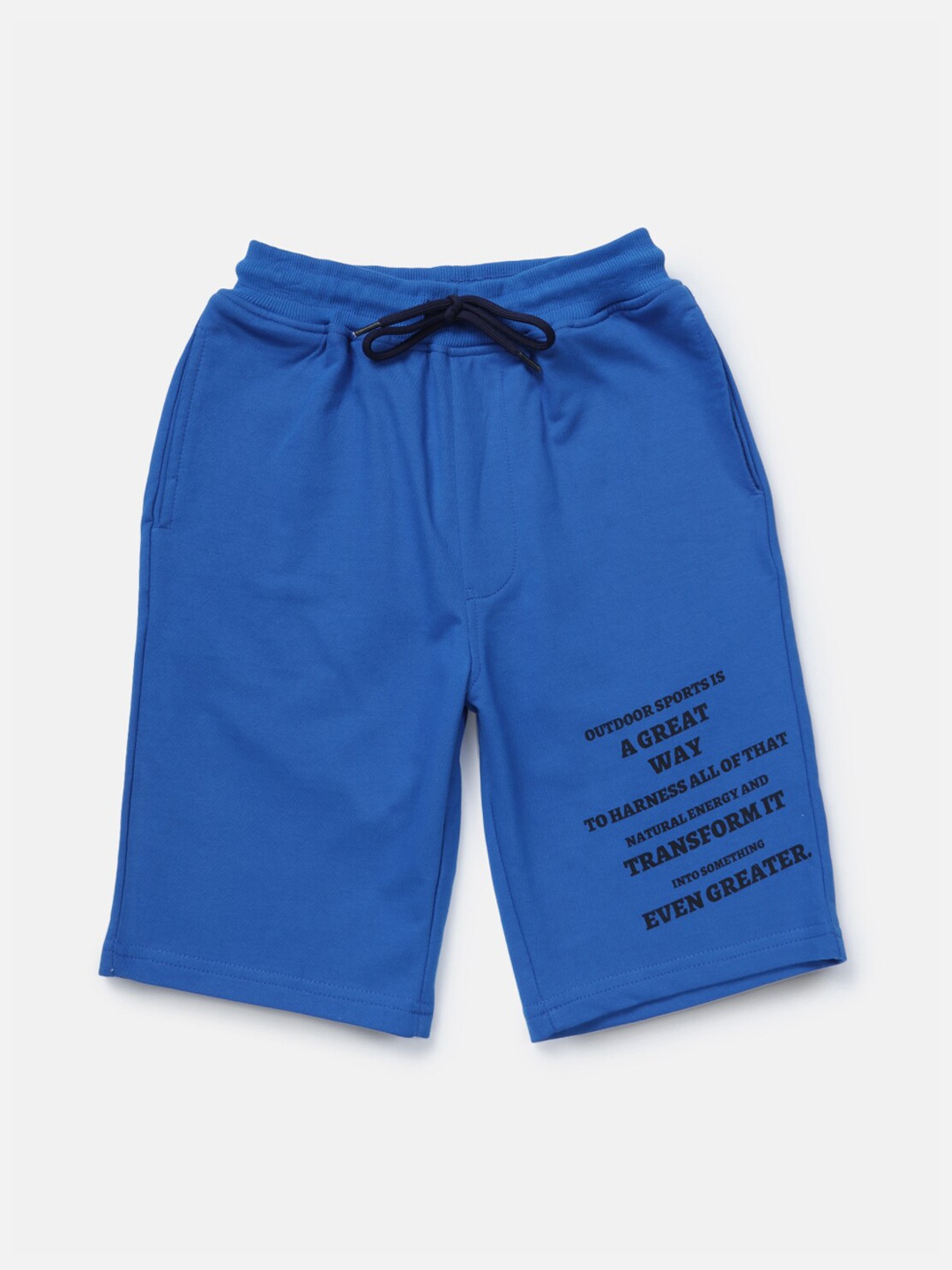 

Gini and Jony Boys Printed Cotton Shorts, Blue