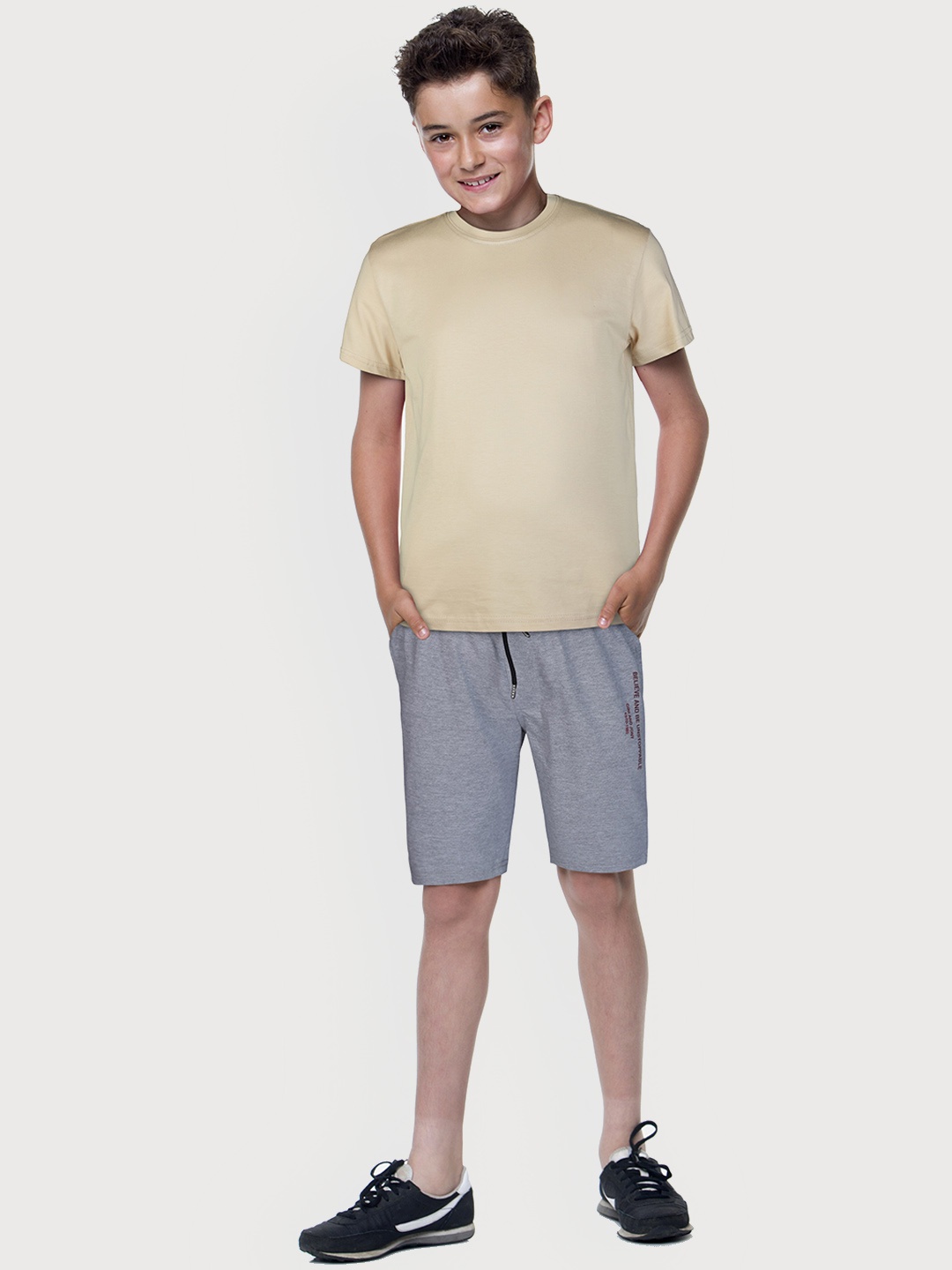 

Gini and Jony Boys Cotton Shorts, Grey