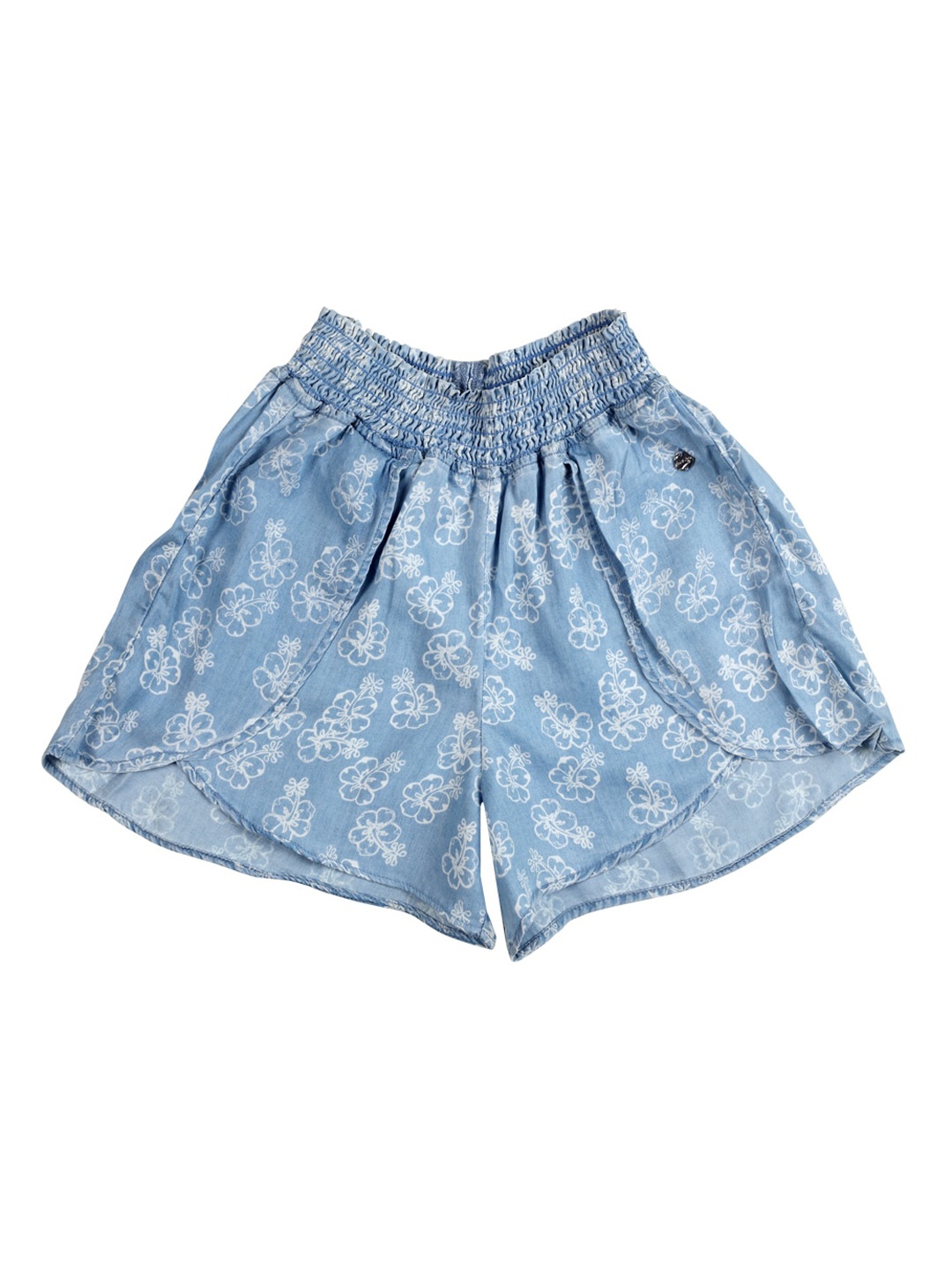 

Gini and Jony Girls Floral Printed Cotton Shorts, Blue