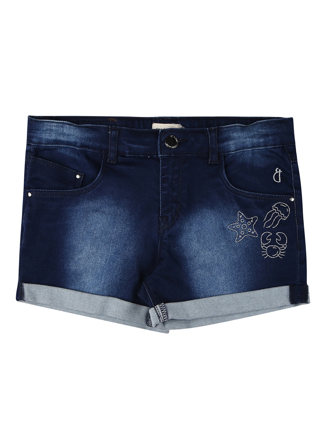 

Gini and Jony Girls Washed Denim Shorts, Blue