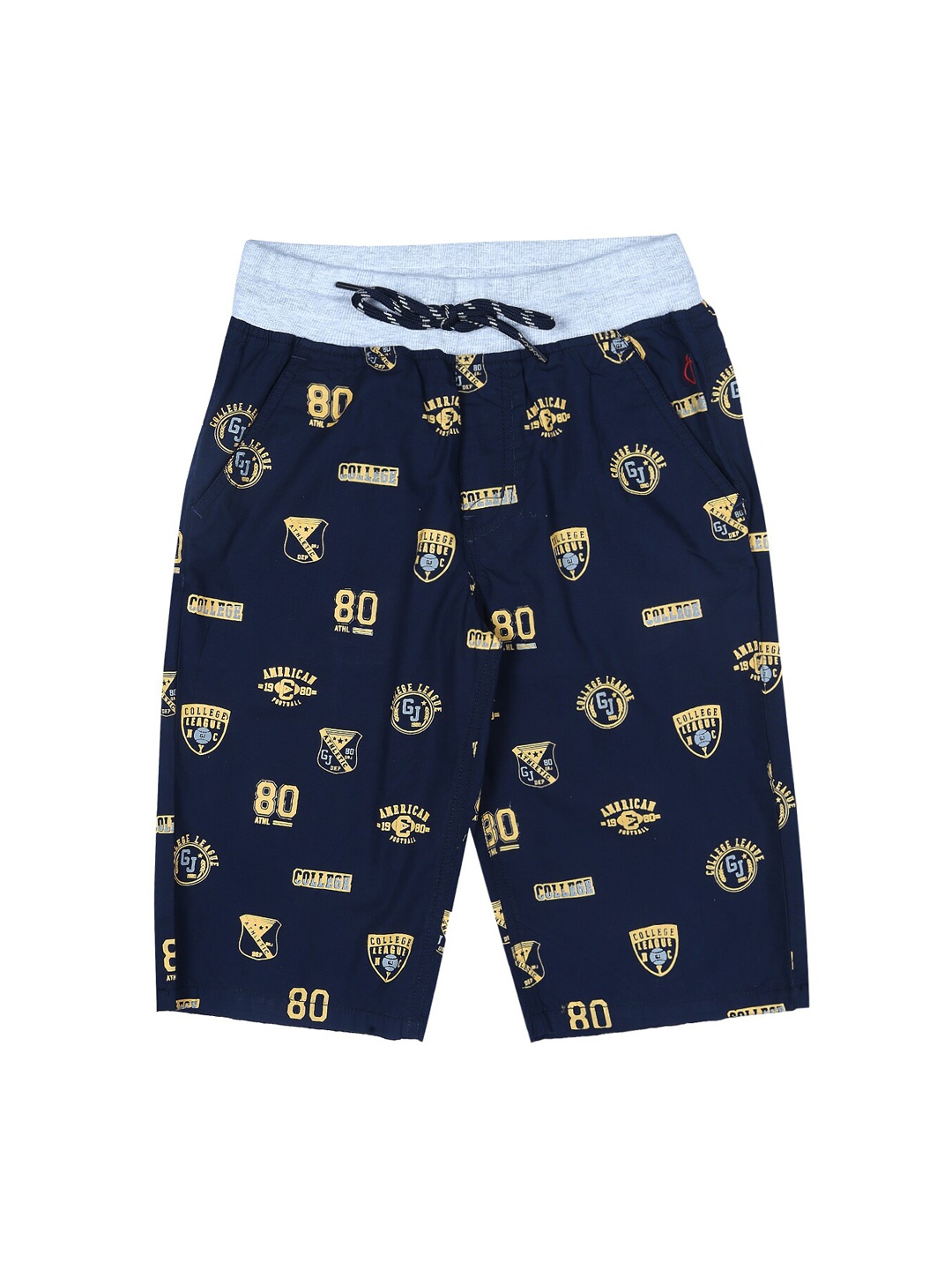 

Gini and Jony Boys Printed Cotton Shorts, Navy blue