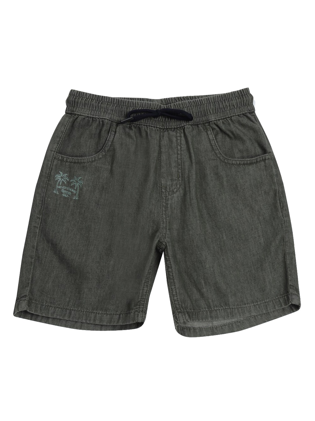 

Gini and Jony Boys Denim Cotton Shorts, Olive