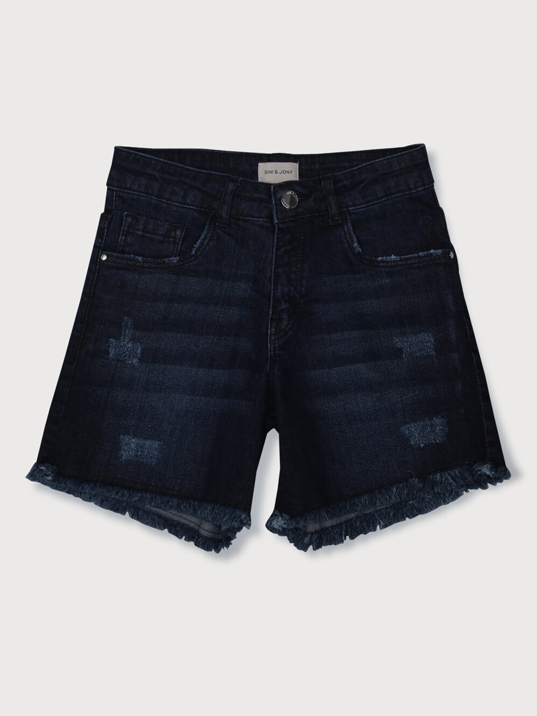 

Gini and Jony Girls Blue Washed Cotton Denim Shorts