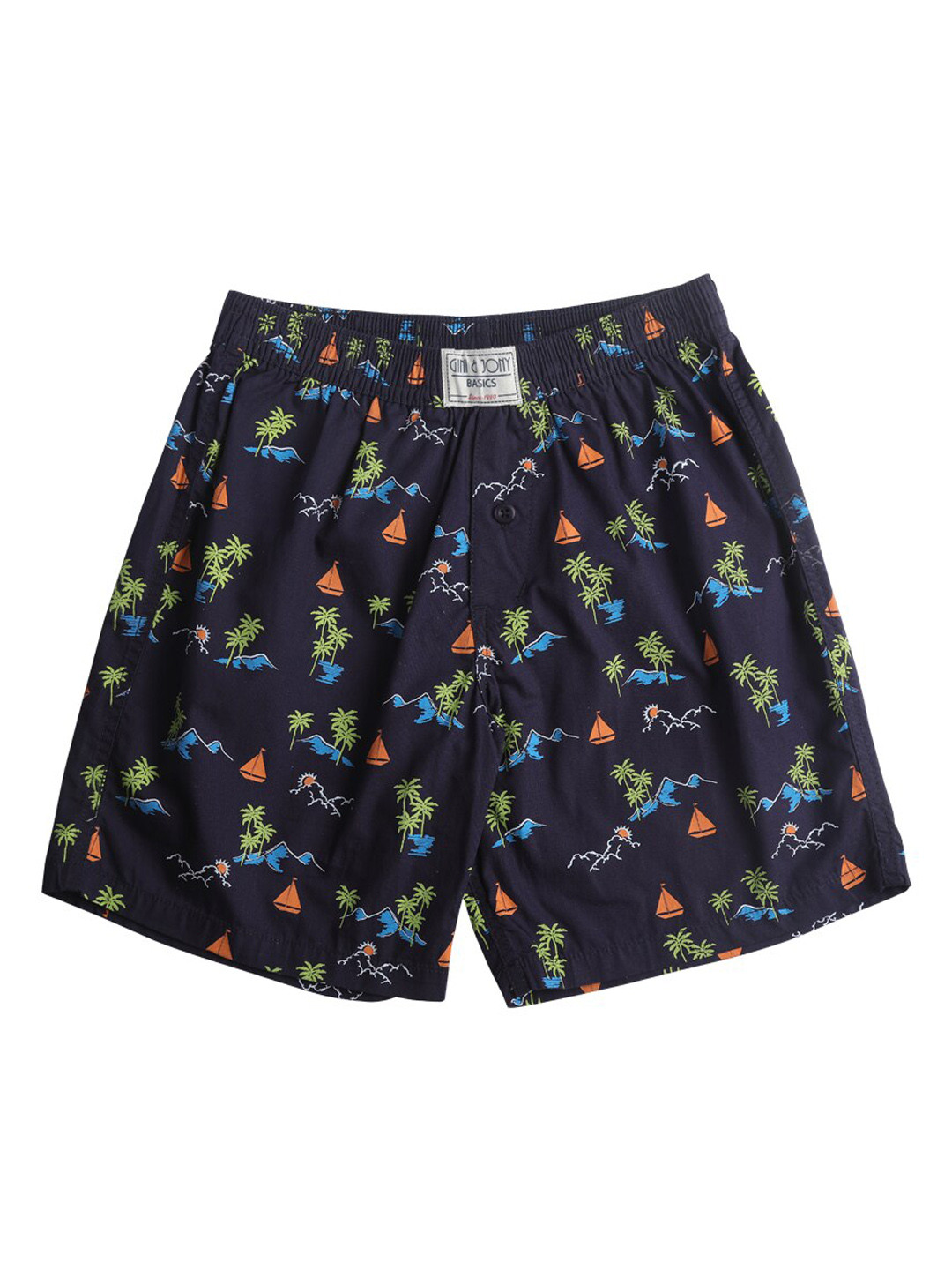

Gini and Jony Boys Floral Printed Boxer, Navy blue