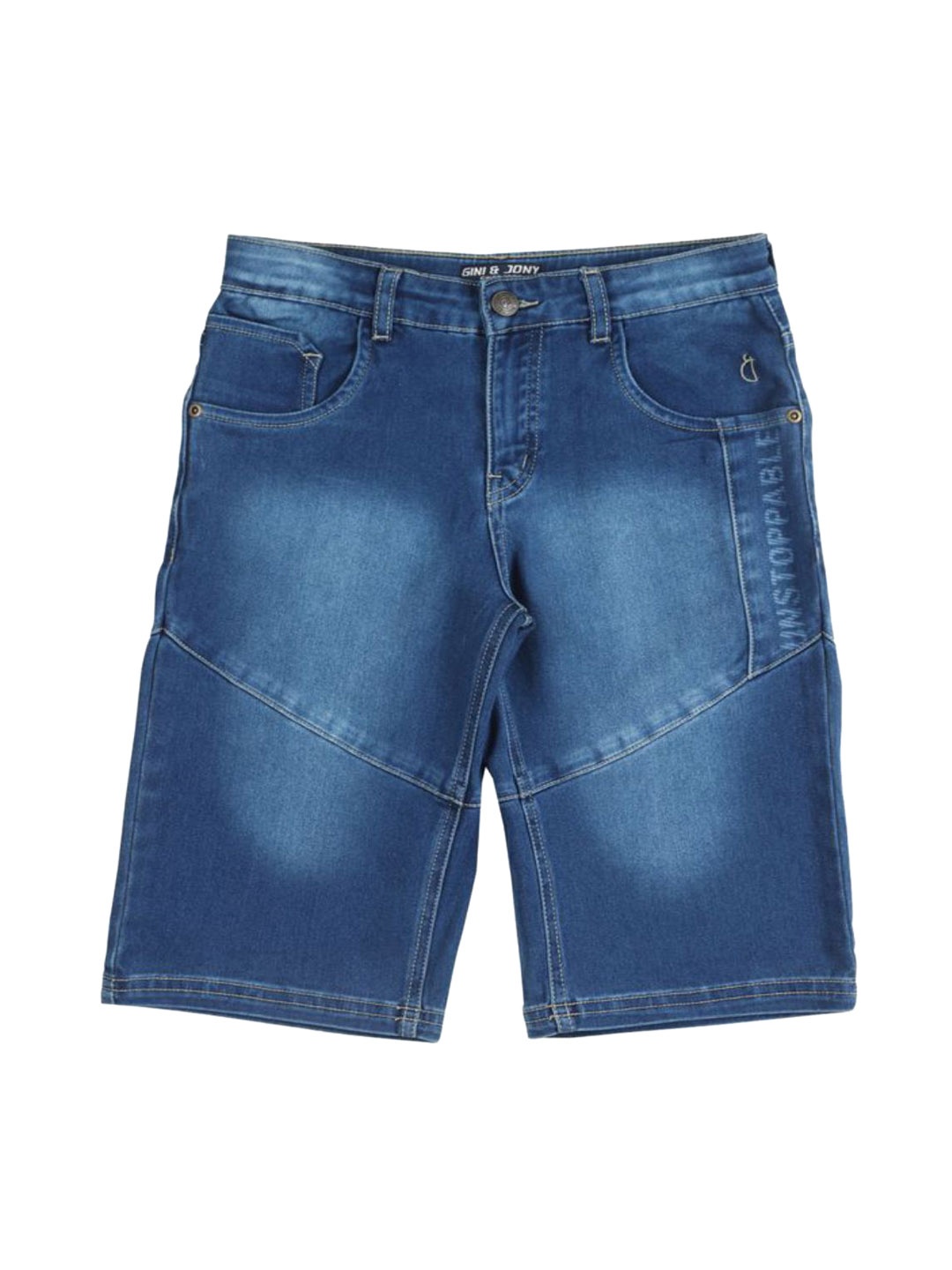 

Gini and Jony Boys Washed Denim Shorts, Blue