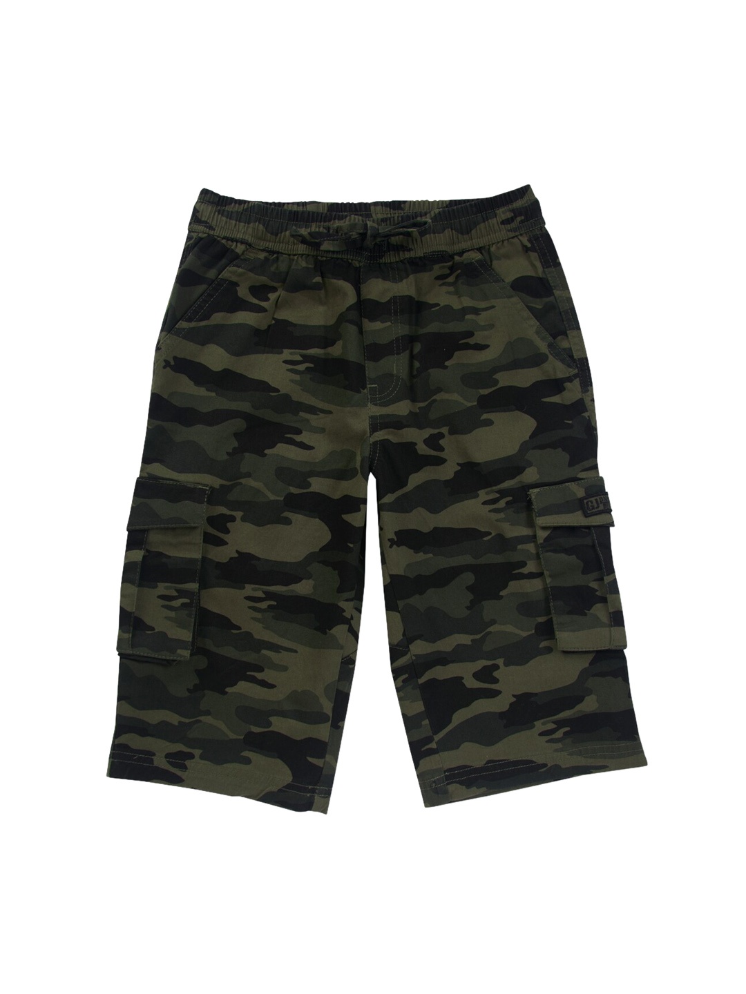 

Gini and Jony Boys Camouflage Printed Cargo Shorts, Olive