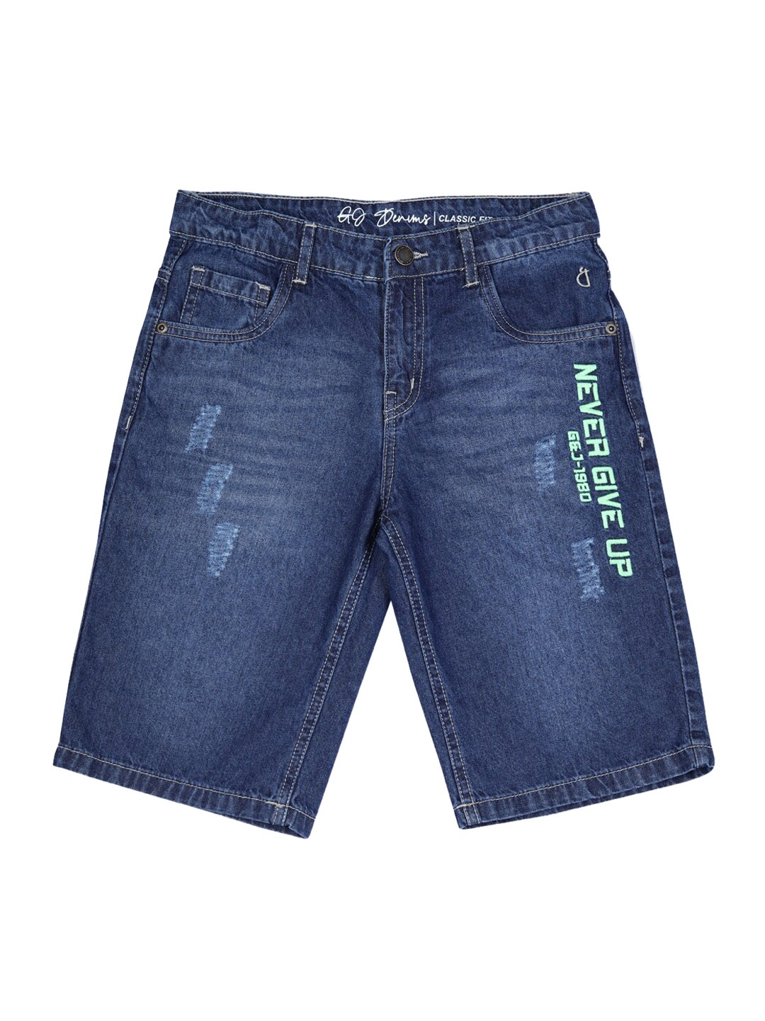 

Gini and Jony Boys Washed Cotton Denim Shorts, Blue