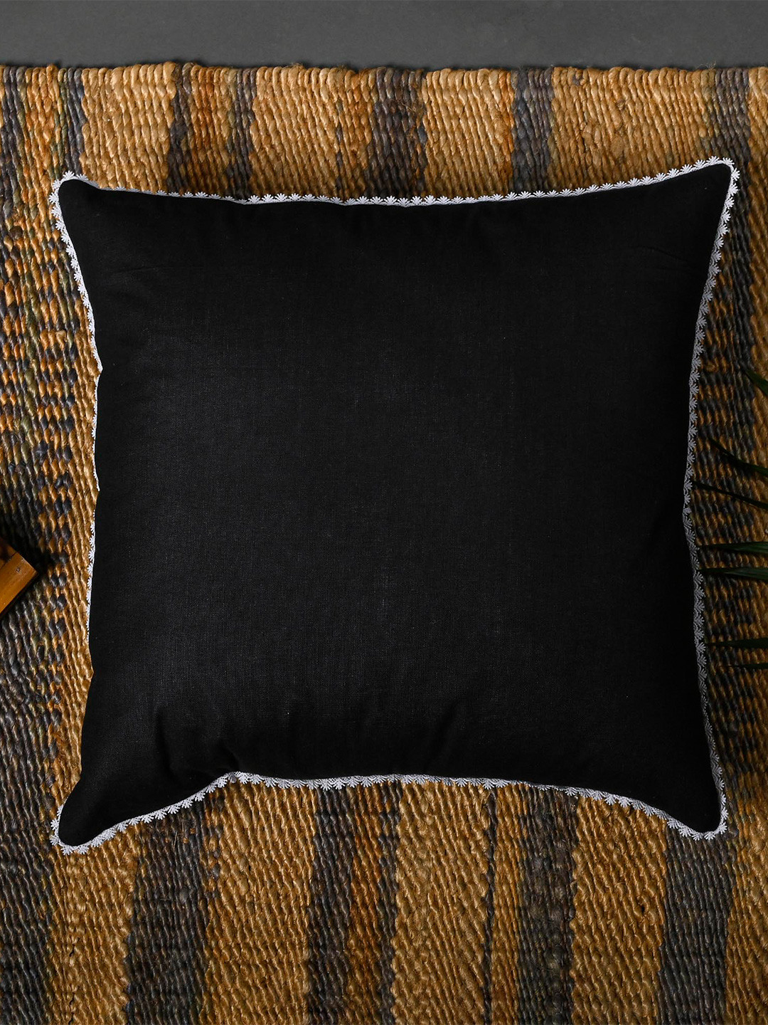 

OUSSUM Set of 2 Black & White Square Cushion Covers