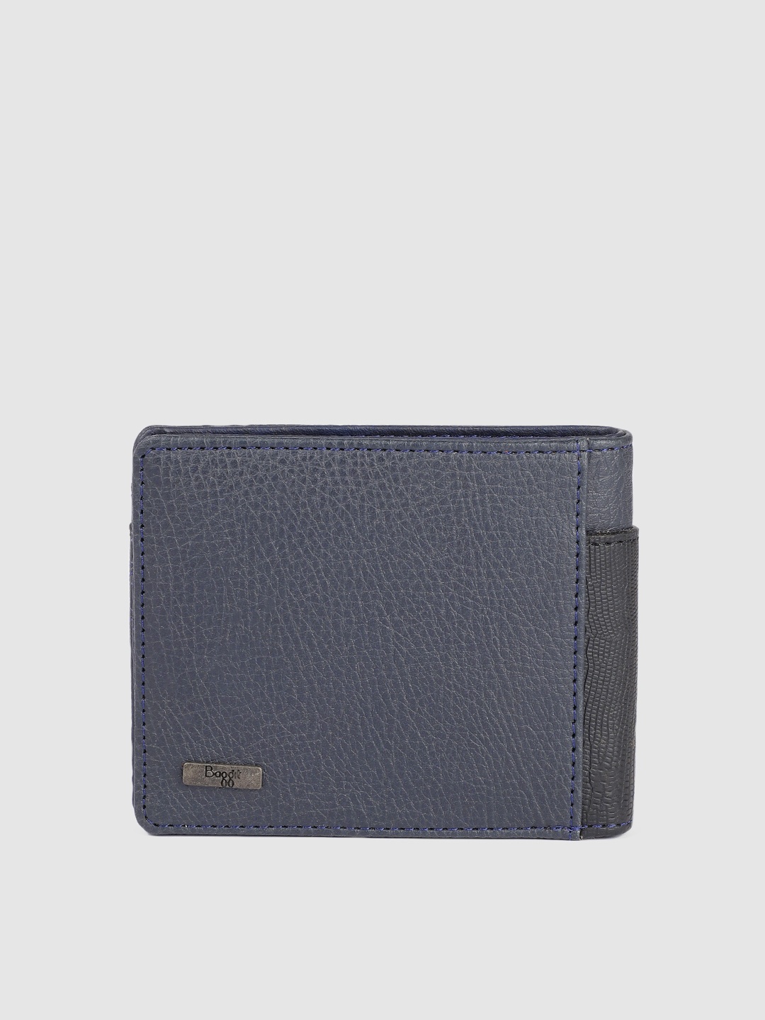 

Baggit Men Abstract Textured Two Fold Wallet, Navy blue