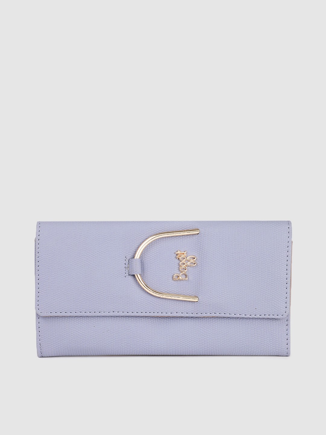 

Baggit Women Textured Three Fold Wallet, Purple