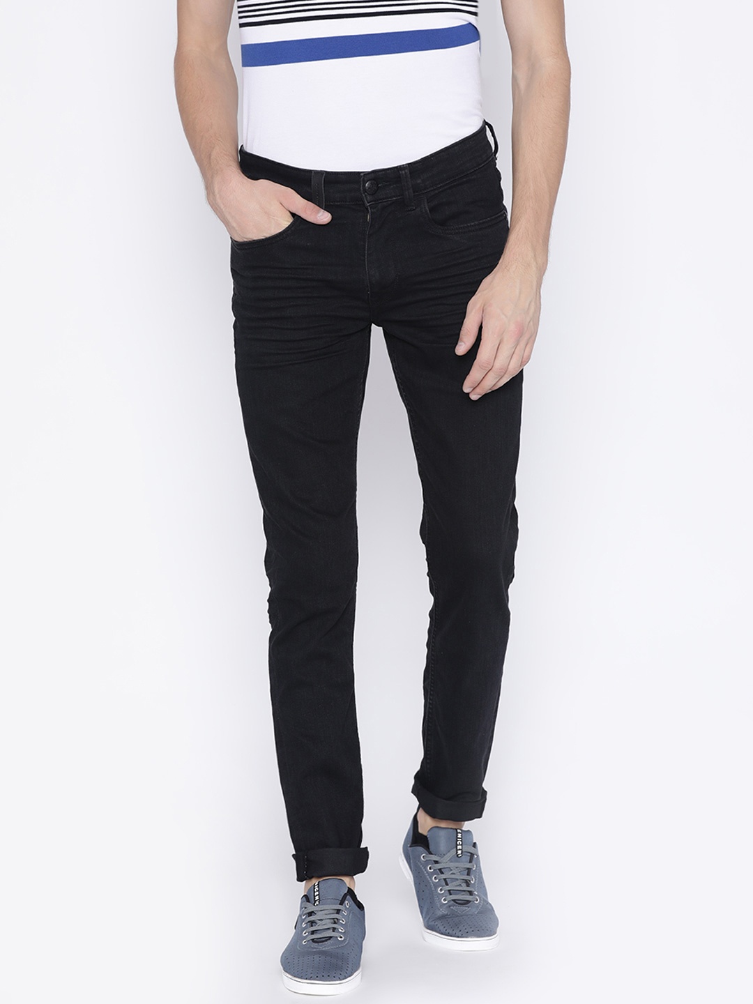 

U.S. Polo Assn. Denim Co. Men Black Brandon Slim Fit Mid-Rise Clean Look Stretchable Jeans