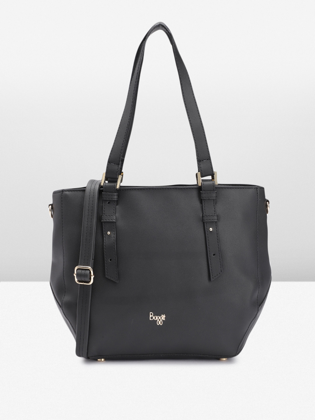 

Baggit Solid PU Structured Shoulder Bag, Black