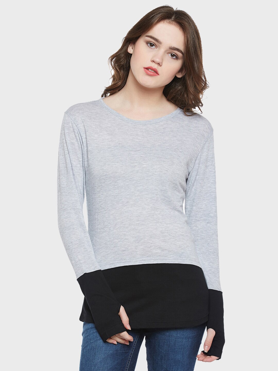 

Hypernation Colourblocked T-shirt, Grey