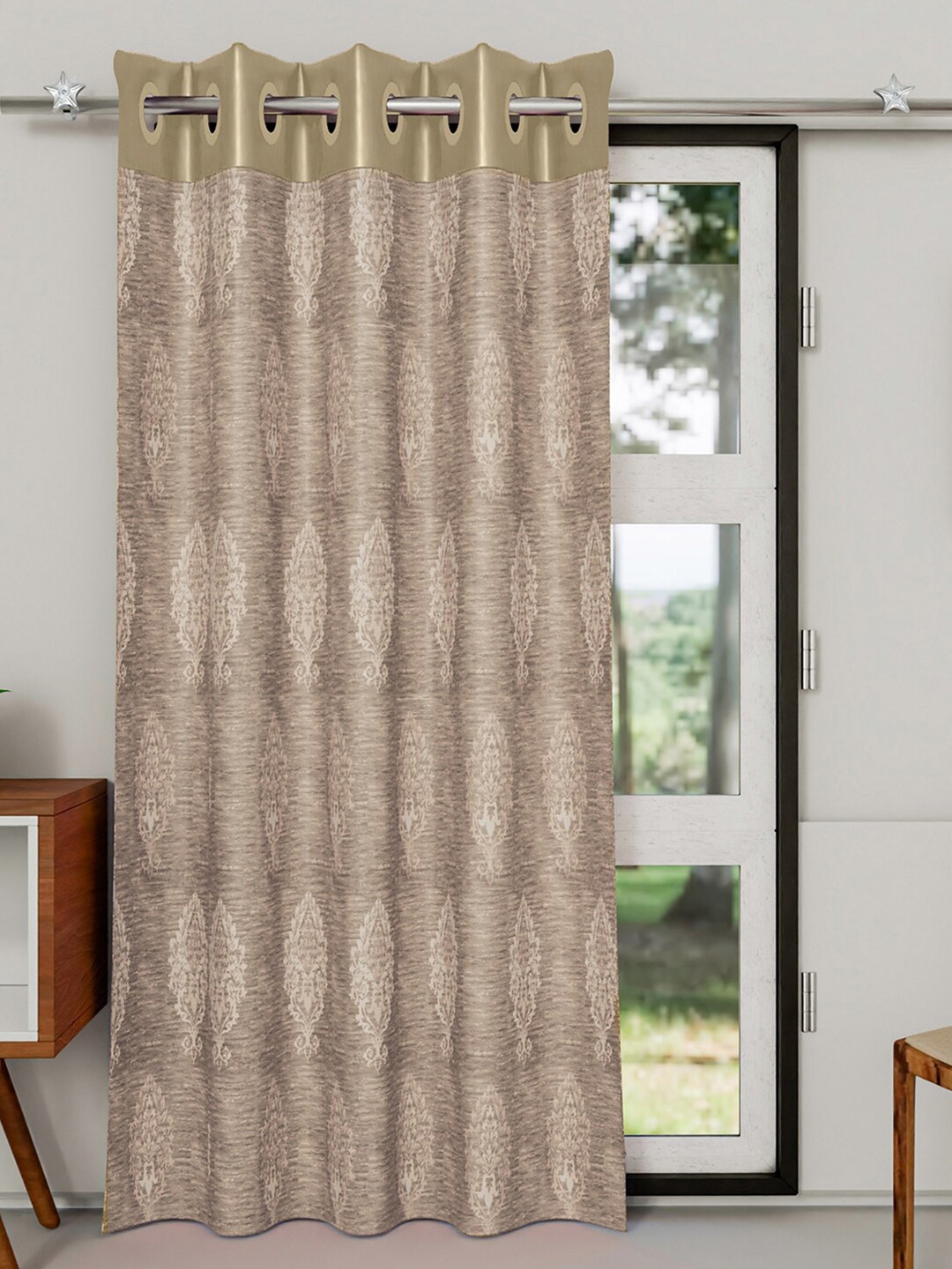 

Kuber Industries Cream & White Ethnic Motifs Door Curtain