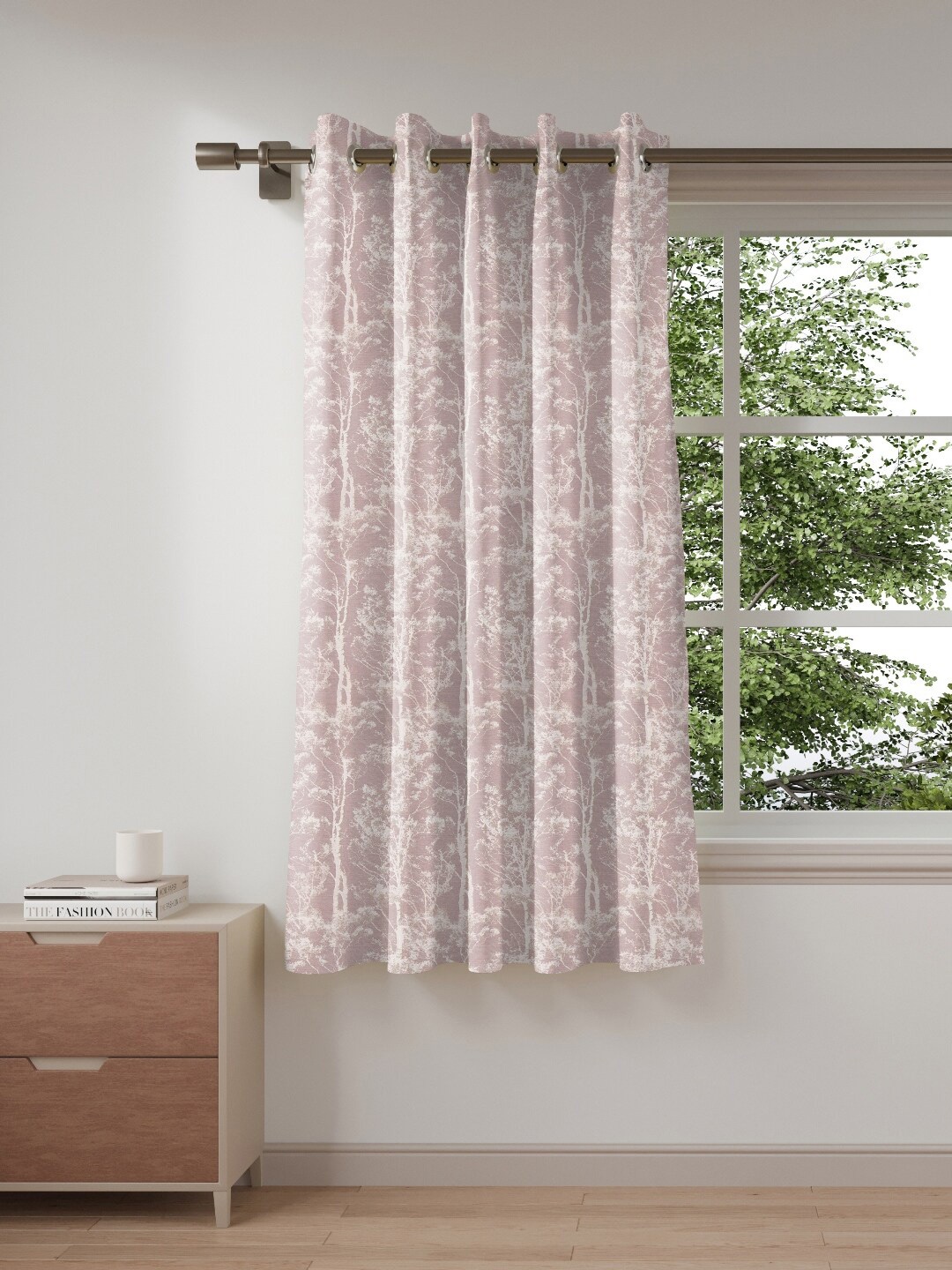 

DDecor Purple & White Window Curtain