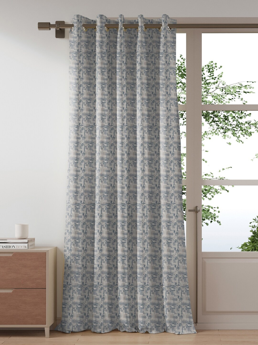 

DDecor Blue & White Long Door Curtain