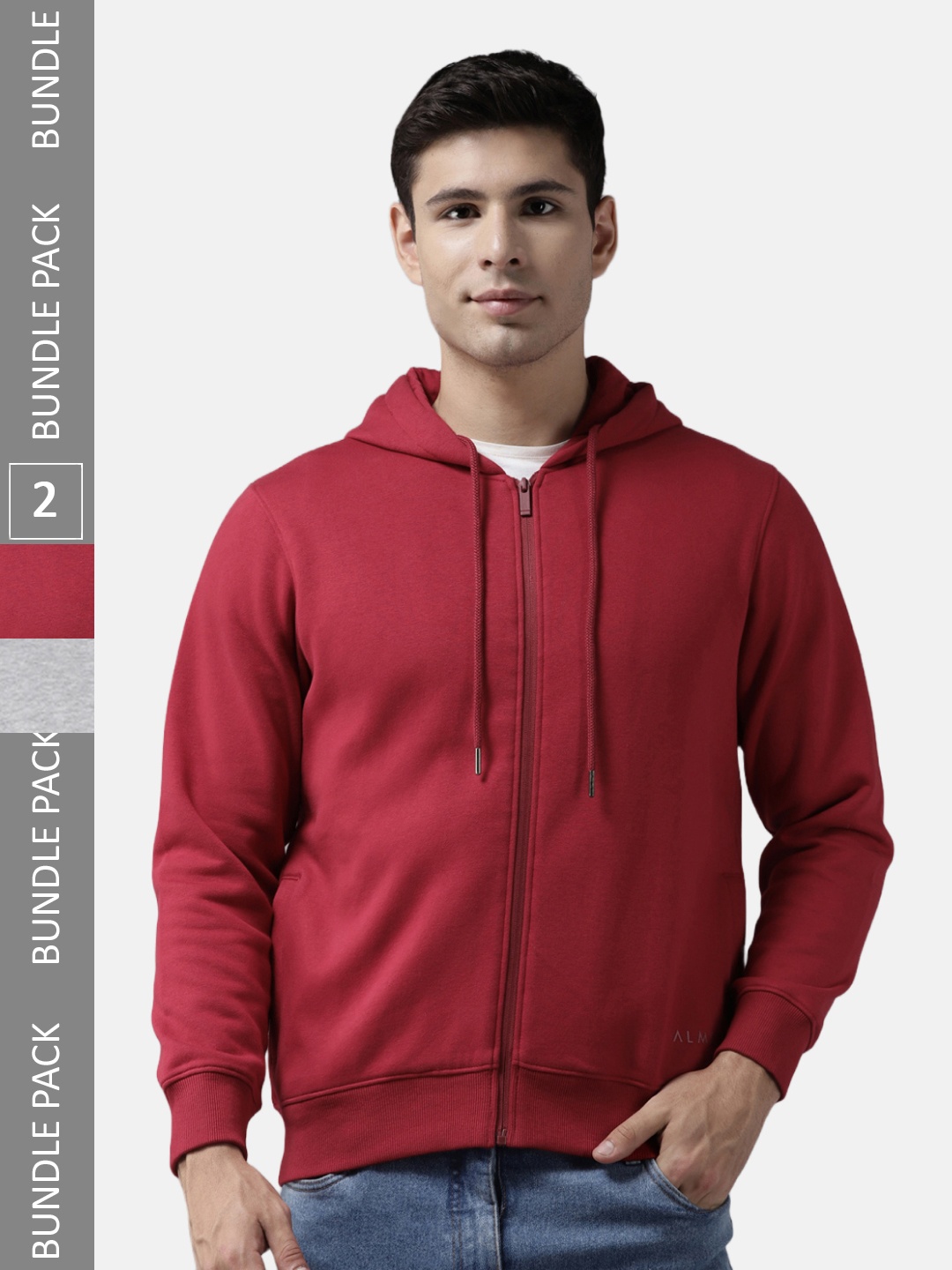 

Almo Wear Pack Of 2 Hooded Cotton Sweatshirt, Red