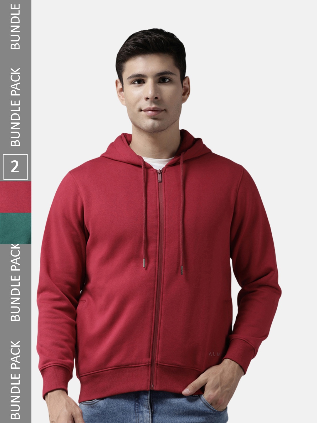

Almo Wear Hooded Neck Cotton Sweatshirt, Red
