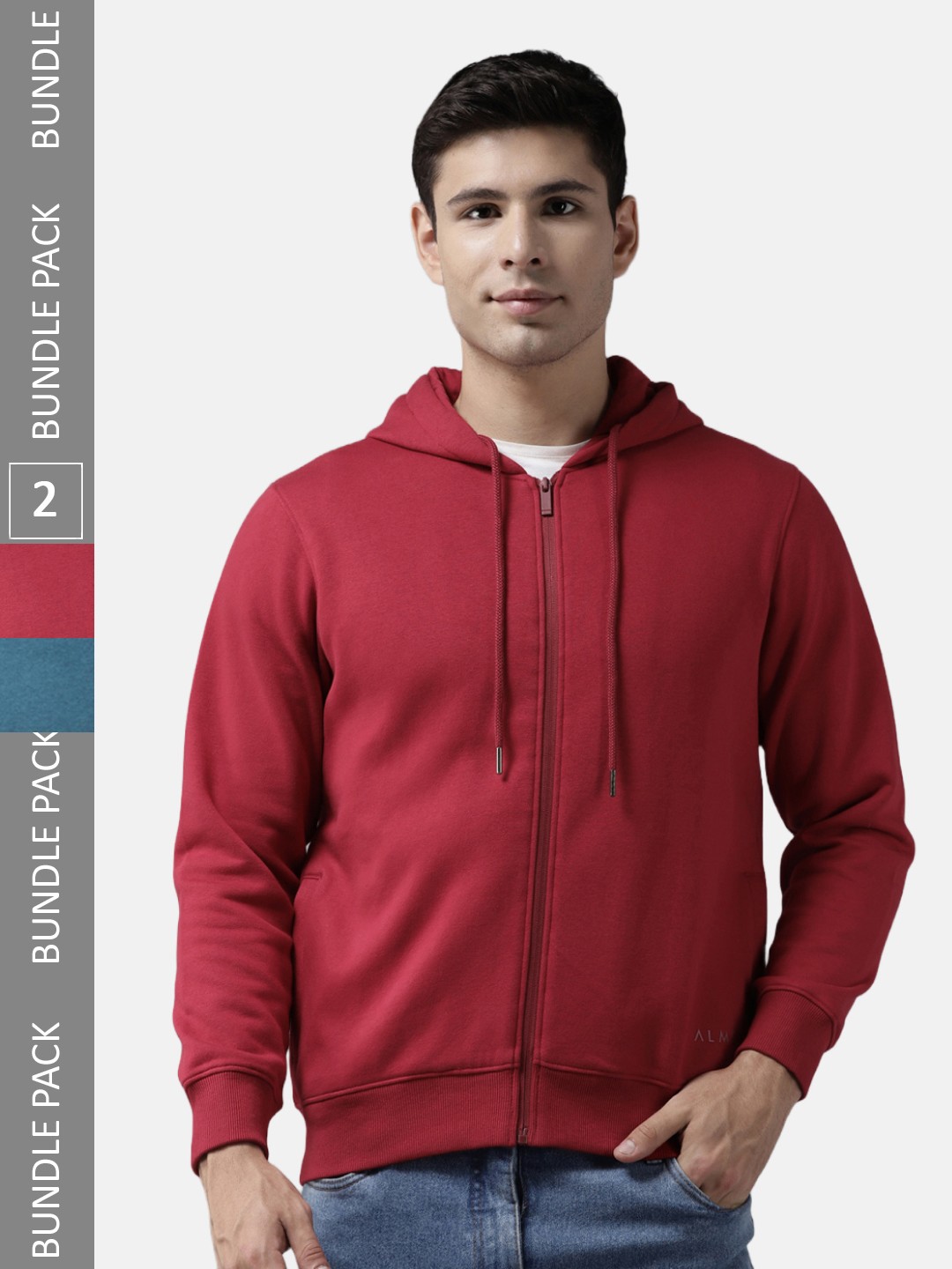 

Almo Wear Pack Of 2 Hooded Cotton Sweatshirt, Red