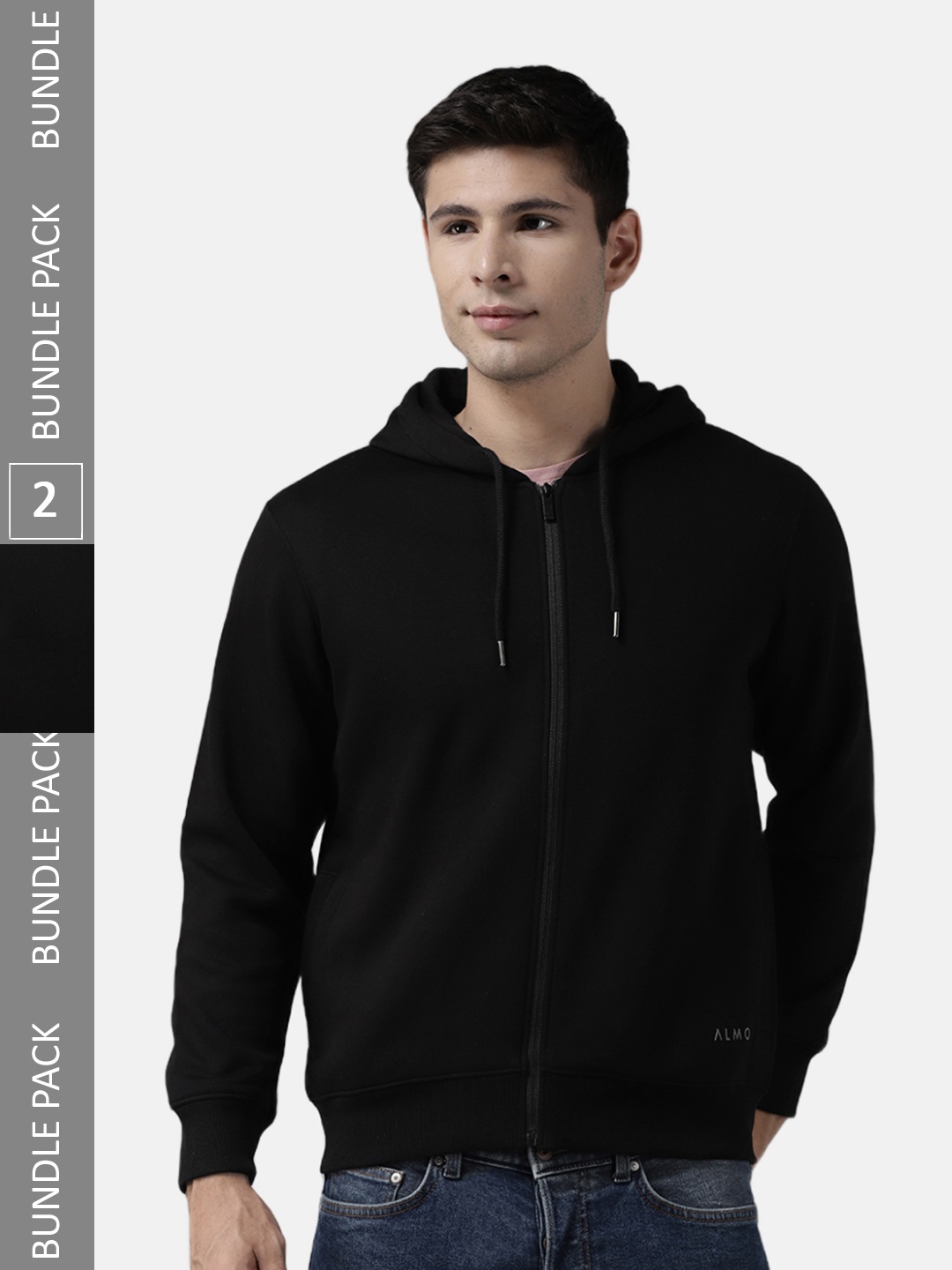

Almo Wear Pack Of 2 Hooded Cotton Sweatshirt, Black