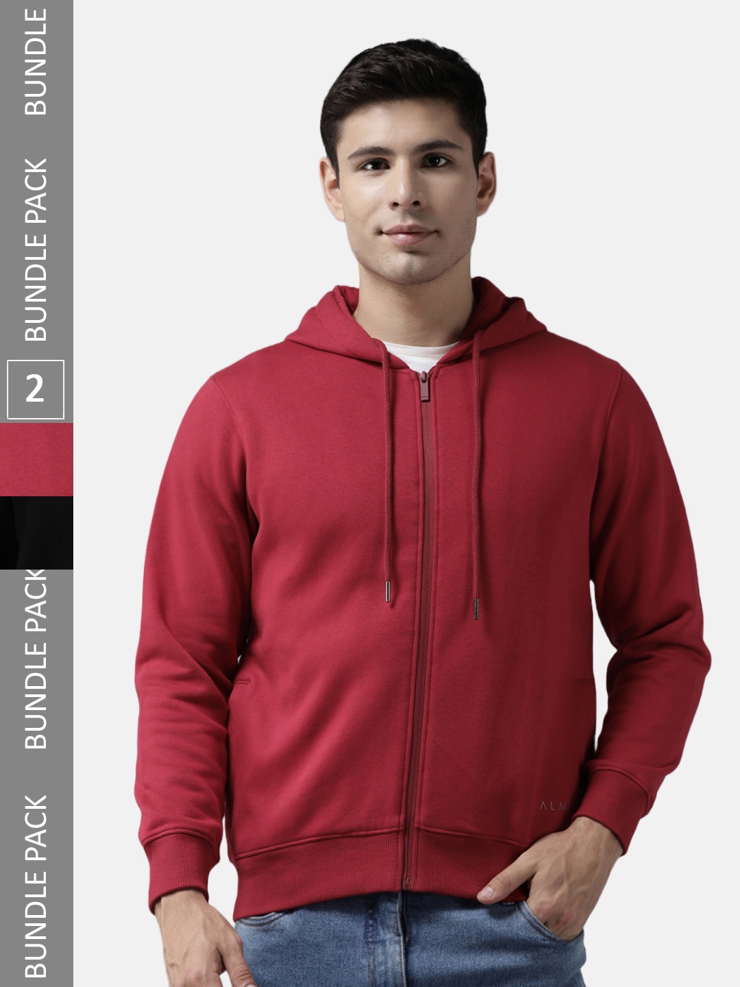 

Almo Wear Pack Of 2 Hooded Cotton Sweatshirt, Red