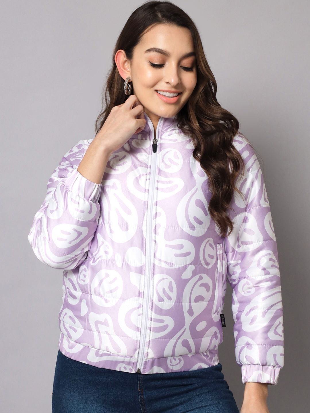 

The Dry State Women Lavender Puffer Jacket, Multi