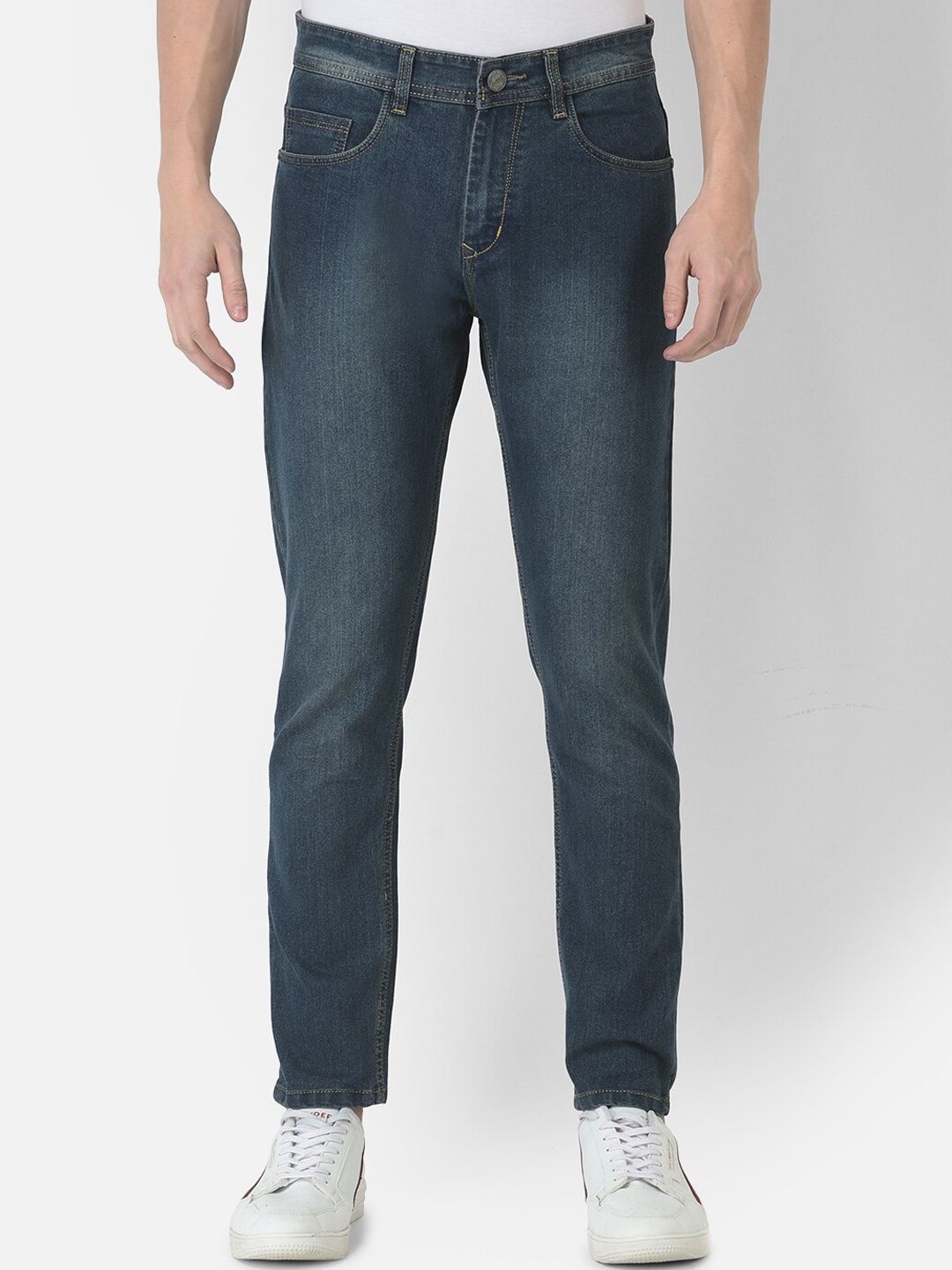 

COBB Men Slim Fit Light Fade Cotton Jeans, Navy blue