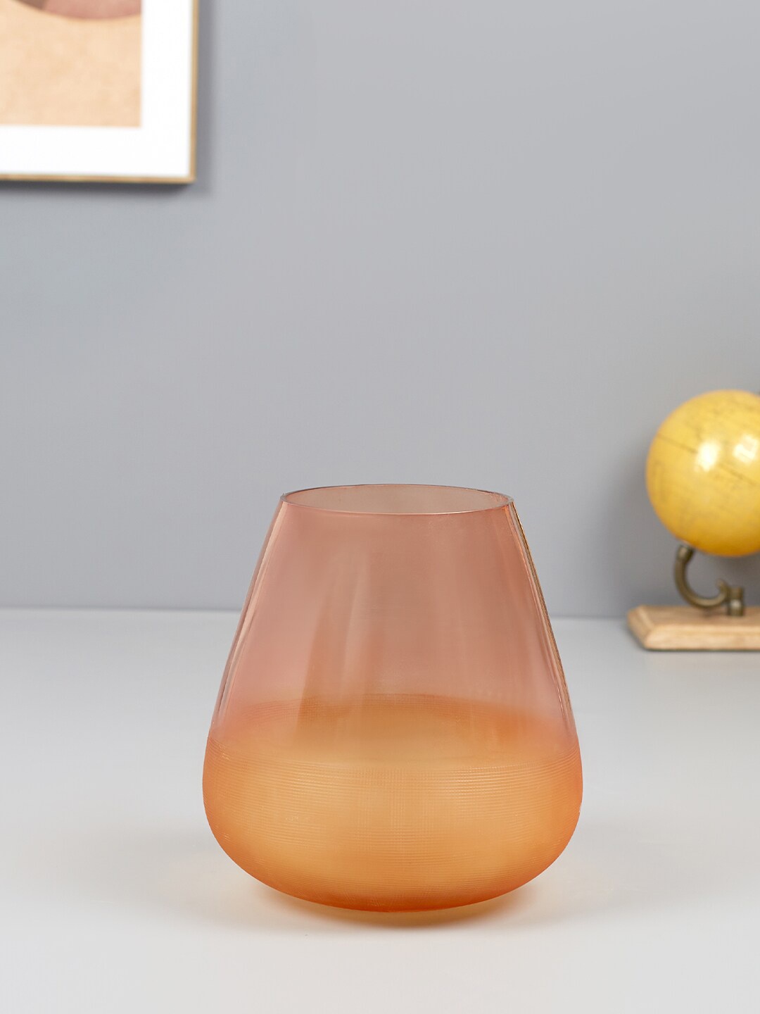 

HomeTown Orange Phiona Glass Textured Handcrafted Vase