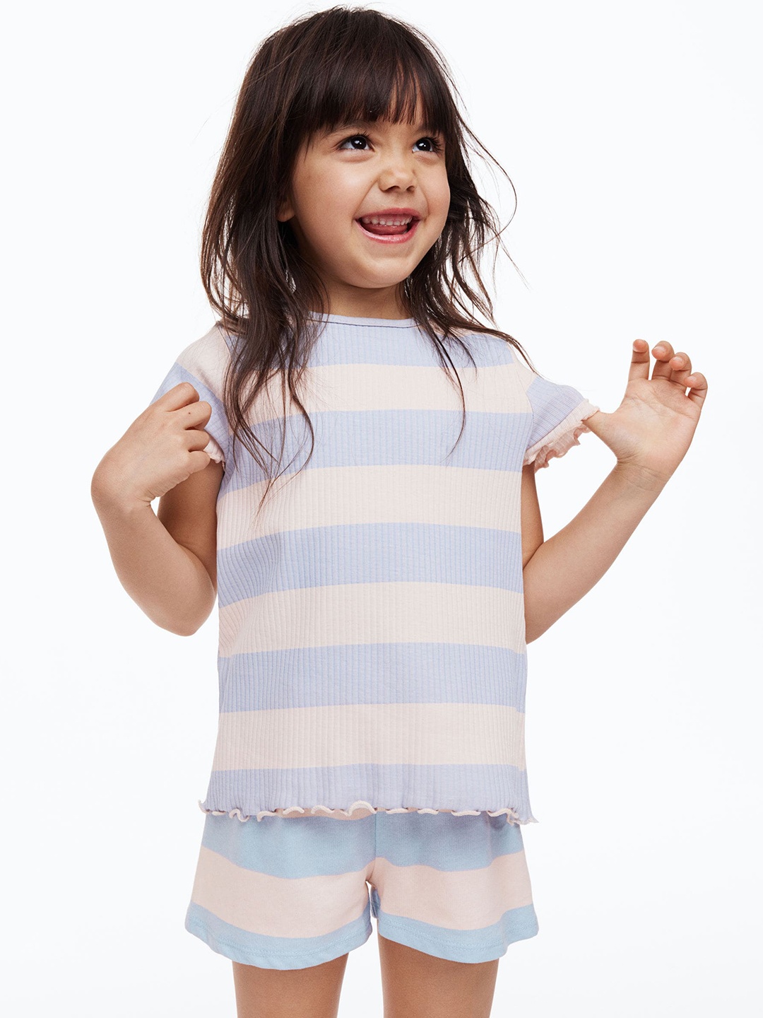 

H&M Girls Cotton Pull-On Shorts, Blue
