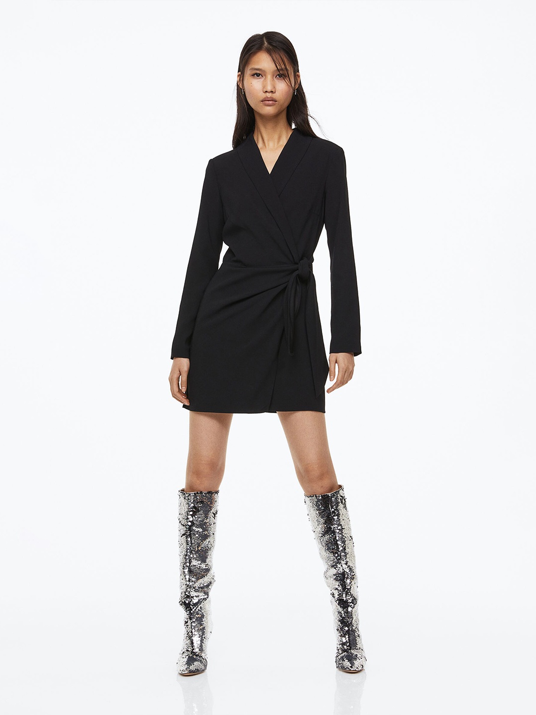 

H&M Crepe Blazer Dress, Black