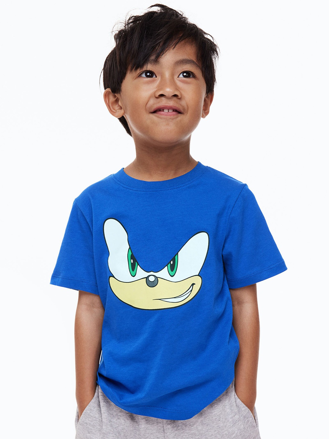 

H&M Boys 3-Pack Printed T-Shirts, Blue