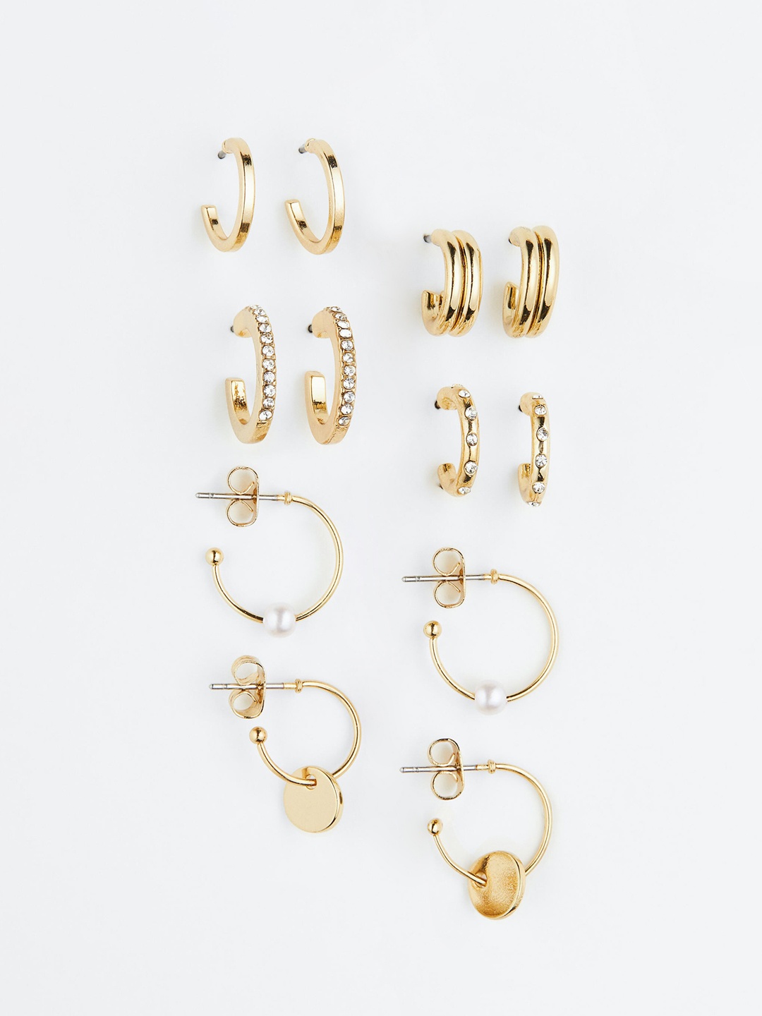 

H&M Women 6 Pairs Hoop Earrings, Gold