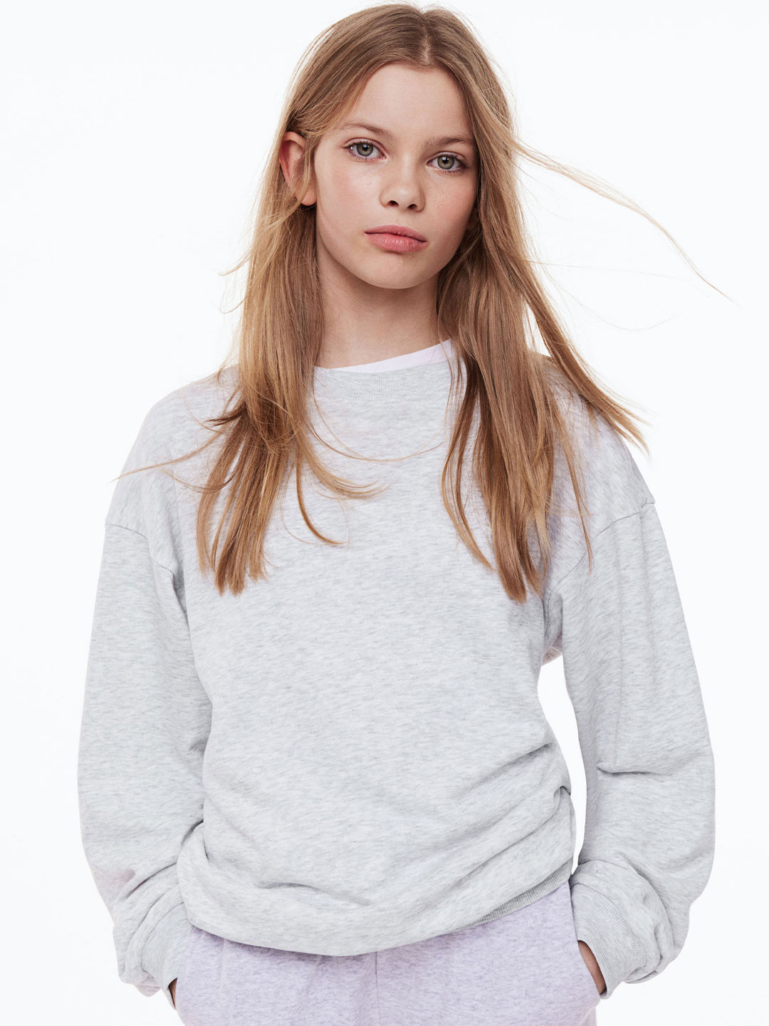 

H&M Girls Sweatshirt, Grey